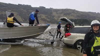 Boat and kayak for penguin survey