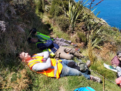 Lunch break while surveying penguins